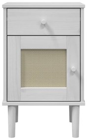 Mesa de cabeceira SENJA 40x35x65 cm pinho maciço branco