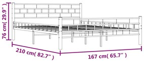 Estrutura de cama metal 160x200 cm branco