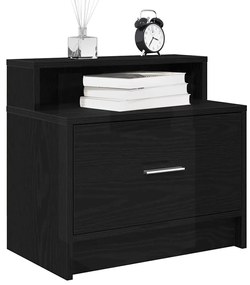 Mesa de cabeceira com gaveta 51x31x47 cm carvalho preto