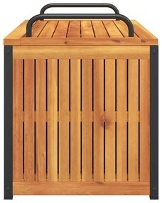 Caixa almofadões de exterior 110x45x42/53 cm acácia maciça/aço