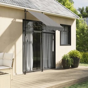 Toldo retrátil 100x150 cm tecido e aço antracite