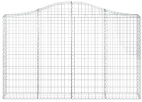 Cestos gabião arqueados 13 pcs 200x30x120/140 ferro galvanizado