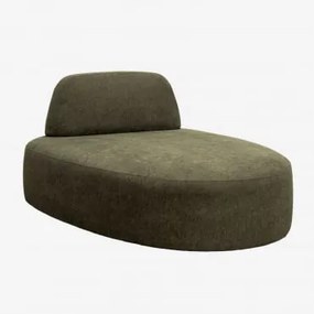 Módulo Chaise Longue Para Sofá Modular Estofado Giorgia Tecido Verde Exército - Sklum