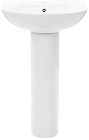 Lavatório com coluna cerâmica branco 520x440x190 mm