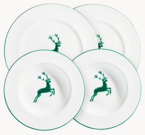 Conjunto de loiça em cerâmica artesanal Green Deer, 2 pessoas, conjunto de 4