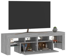 Móvel de TV com luzes LED 140x36,5x40 cm cinzento sonoma