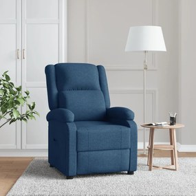 vidaXL Poltrona reclinável tecido azul