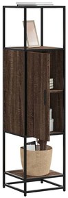 vidaXL Armário alto 35,5x35x139 cm madeira e metal carvalho castanho