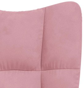 Cadeira de descanso veludo rosa