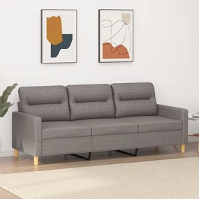 Sofá de 3 lugares tecido 180 cm cinzento-acastanhado