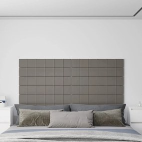 Painel de parede 12 pcs 90x15 cm veludo 1,62 m² cor cinza-claro