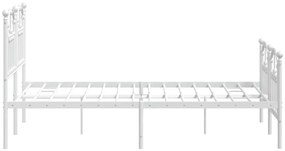 Estrutura de cama com cabeceira e pés 120x200 cm metal branco