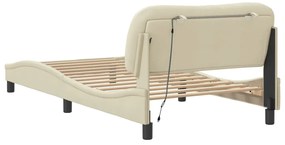 Estrutura de cama com LED sem colchão 100x200 cm tecido