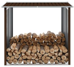 vidaXL Abrigo para arrumação de troncos aço 172x91x154 cm castanho