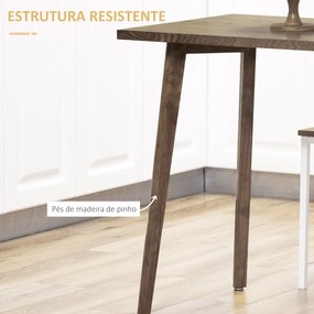 HOMCOM Mesa de Jantar Mesa de Cozinha Retangular com Pés de Madeira de