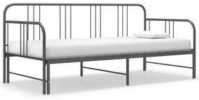 vidaXL Estrutura sofá-cama de puxar 90x200 cm metal cinzento