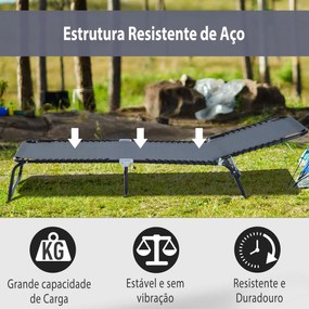 Espreguiçadeira de Jardim Dobrável e Ajustável com 4 Posições Espregui
