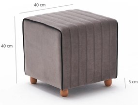 Pouffe Mona – Cinzento – 40x40x40 cm