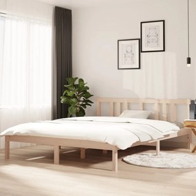 vidaXL Estrutura de cama king 150x200 cm madeira maciça