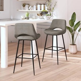vidaXL Bancos de bar 2 pcs veludo cinzento-escuro