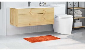 Tapete de Banho Rectangular Laranja 50x80 cm Polipropileno Antiderrapa