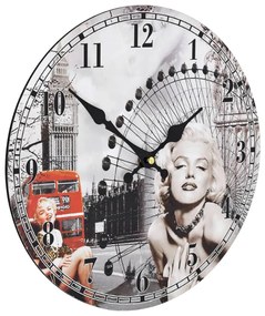 Relógio de parede vintage Marilyn Monroe 30 cm