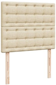 Cama boxspring com colchão 120x190 cm tecido cor creme
