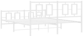 Estrutura de cama com cabeceira e pés 150x200 cm metal branco