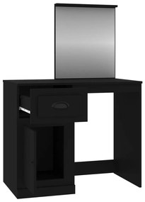 Toucador com espelho 90x50x132,5 cm derivados de madeira preto