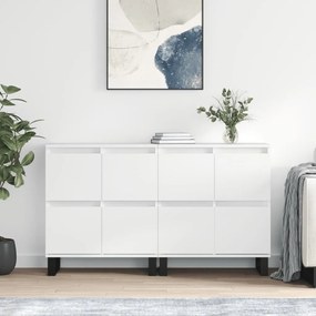 vidaXL Aparadores 2 pcs derivados de madeira branco brilhante