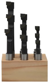 Mandris 9 pcs 12 mm com base em madeira