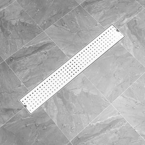 VidaXL Dreno de chuveiro com pontos 73x14 cm aço inoxidável