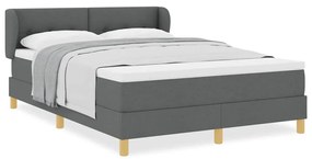 Cama Box Spring com Colchão em Cinza Escuro, 160x200 cm de Tecido