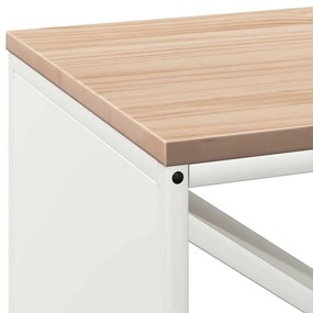 Suporte para lenha com tampo de madeira 100,5x35,5x40 cm branco