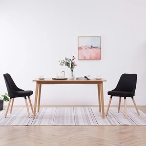 vidaXL Cadeiras de jantar 2 pcs tecido preto