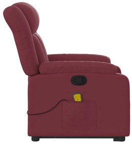 Poltrona de massagens reclin. elevatória tecido vermelho tinto