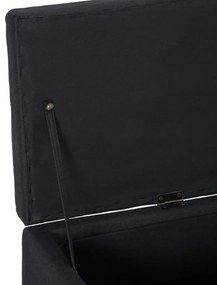 Banco com compartimento de arrumação 116 cm poliéster preto