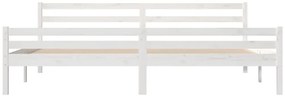 Estrutura de cama 200x200 cm madeira maciça branco