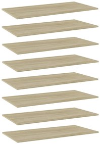 vidaXL Prateleiras estante 8pcs 80x30x1,5cm contraplacado cor carvalho