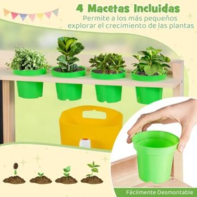 Cozinha infantil de madeira com lousa, fogão, torneira, pia e acessórios para crianças a partir dos 3 anos Natural