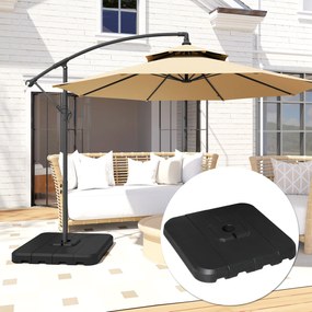 Conjunto de 4 pés de guarda-sol com peso para suportes de guarda-sol (NÃO INCLUÍDO), base de lastro para guarda-sol, com enchimento de água ou areia a