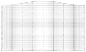 Cestos gabião arqueados 2pcs 400x30x220/240cm ferro galvanizado