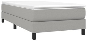 Estrutura de cama sem colchão 80x200 cm tecido cinzento-claro