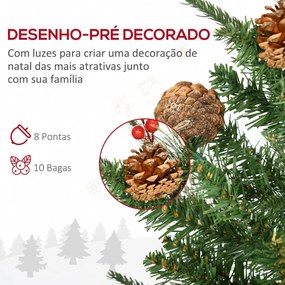 HOMCOM Conjunto de 2 Árvores de Natal Artificial 90cm com Vaso Ignífug