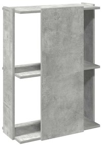 Estante 3 camadas betão 60x30x80 cm madeira trabalhada cinzento