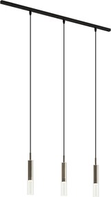 Sistema de calhas de iluminação moderno preto com 3 candeeiros suspensos cor de bronze 1-fase - Slimline Loyce