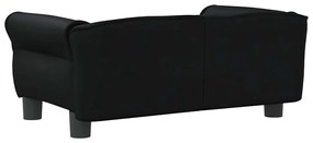 Cama para cães 70x45x30 cm couro artificial preto