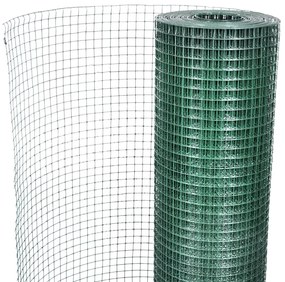 Cerca arame p/ galinheiro c/ revestimento PVC 25x1 m aço verde