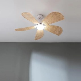 Ventoinha de teto EnergySilence Aero 5290 Natural com motor DC de 40 W, 52 polegadas, luz LED de 18 W