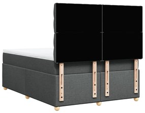 Cama com molas/colchão 160x200 cm tecido cinzento-escuro